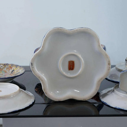 c1890 Nippon Cobalt butterfly chocolate set - Estate Fresh Austin