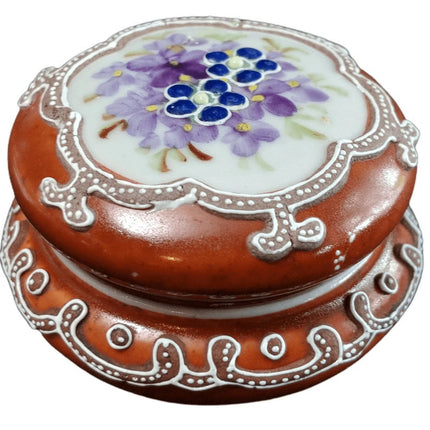 c1890 Nippon Moriage Trinket Box 2.25" wide x 1.5" tall - Estate Fresh Austin