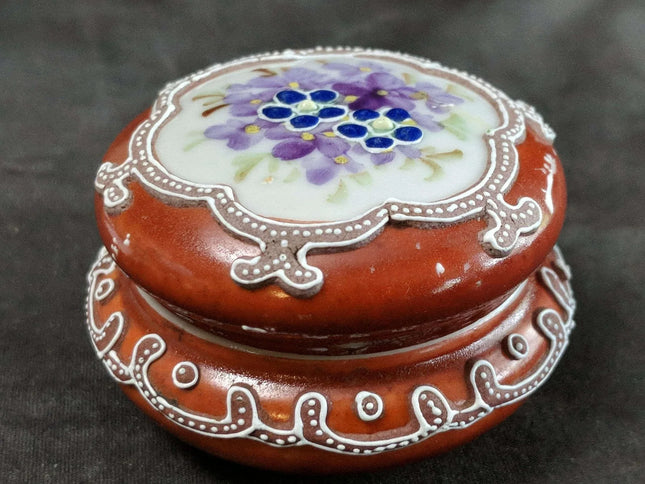 c1890 Nippon Moriage Trinket Box 2.25" wide x 1.5" tall - Estate Fresh Austin