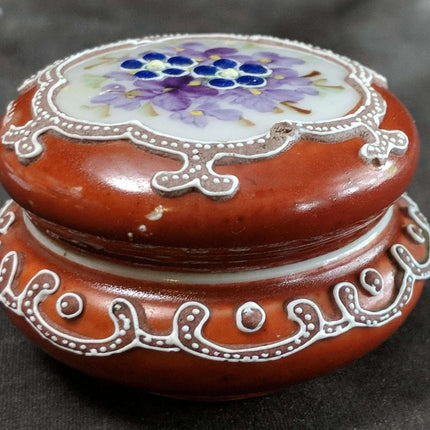 c1890 Nippon Moriage Trinket Box 2.25" wide x 1.5" tall - Estate Fresh Austin