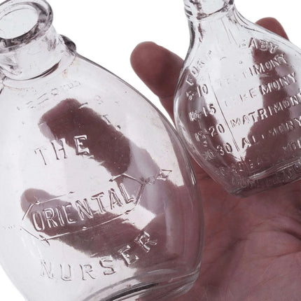 c1890 "Oriental Nurser" and comedy baby bottle flask Teddy's Pet - Estate Fresh Austin