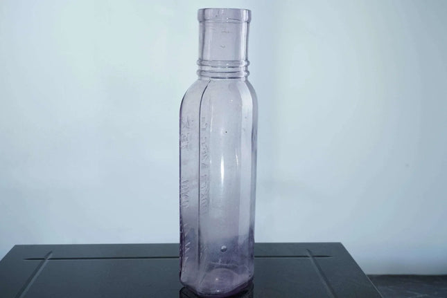 c1890 Price Booker San Antonio Texas Sun Colored Amethyst Pickle Bottle Embossed - Estate Fresh Austin