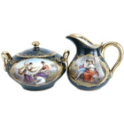 c1890 Royal Vienna Style Hand Painted Raised Gold Neoclassical Style Cabinet Cre - Estate Fresh Austin