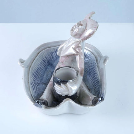 c1890 Schafer and Vater Super cool Porcelain figural match holder - Estate Fresh Austin