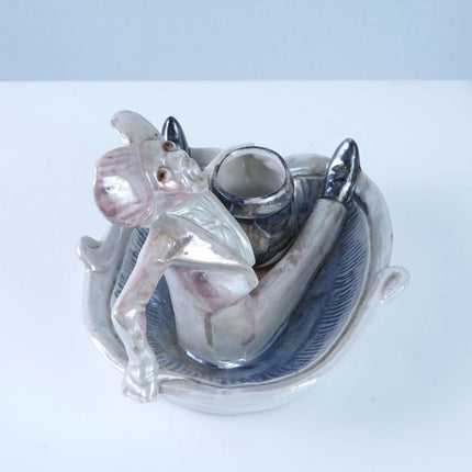 c1890 Schafer and Vater Super cool Porcelain figural match holder - Estate Fresh Austin
