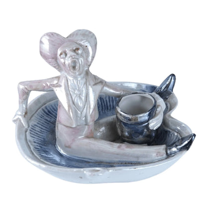 c1890 Schafer and Vater Super cool Porcelain figural match holder - Estate Fresh Austin