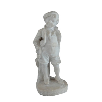 c1890 Sportsman Carved Italian Alabaster Figure by Picciole 11" tall - Estate Fresh Austin