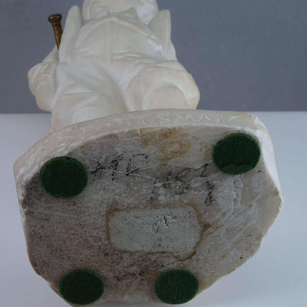 c1890 Sportsman Carved Italian Alabaster Figure by Picciole 11" tall - Estate Fresh Austin