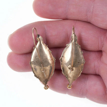 c1890 Victorian 14k Micro-Mosaic Dog earrings - Estate Fresh Austin