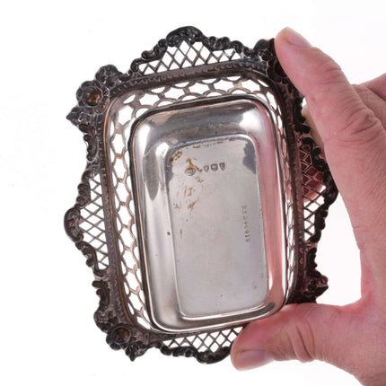 c1895 William Comyns London Sterling pierced repousse bowl - Estate Fresh Austin