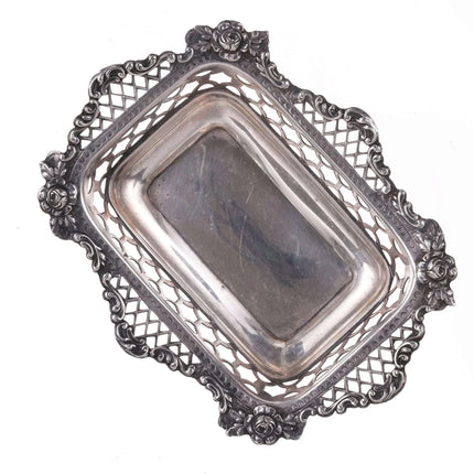 c1895 William Comyns London Sterling pierced repousse bowl - Estate Fresh Austin