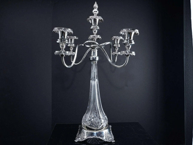 c1900 American Brilliant Period Cut Glass candelabra - Estate Fresh Austin
