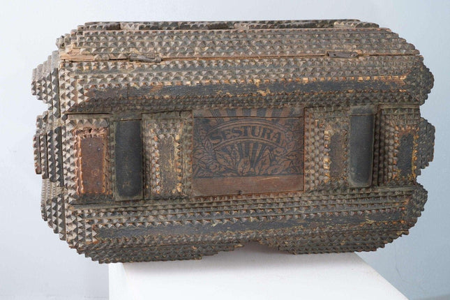 c1900 American Tramp Art box - Estate Fresh Austin