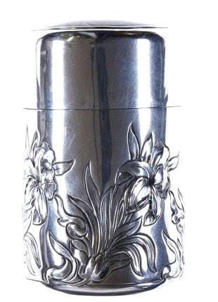 c1900 Art Nouveau George Unite Sterling Scent Bottle with French Limoges Enamel - Estate Fresh Austin