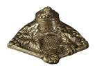 c1900 Brass Art nouveau Inkwell with Embossed Grapes Glass Insert - Estate Fresh Austin