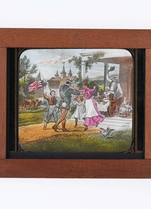 c1900 Civil War End "Scene of Peace" Wood/Glass Magic lantern slide - Estate Fresh Austin