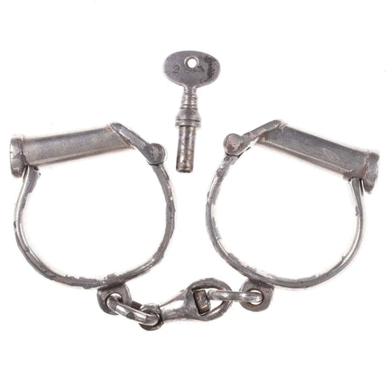 c1900 Croft Darby Style Antique Handcuffs - Estate Fresh Austin