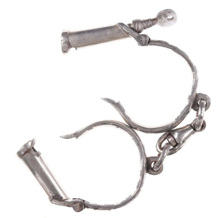 c1900 Croft Darby Style Antique Handcuffs - Estate Fresh Austin