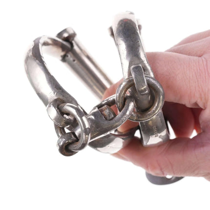 c1900 Croft Darby Style Antique Handcuffs - Estate Fresh Austin