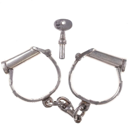 c1900 Croft Darby Style Antique Handcuffs - Estate Fresh Austin