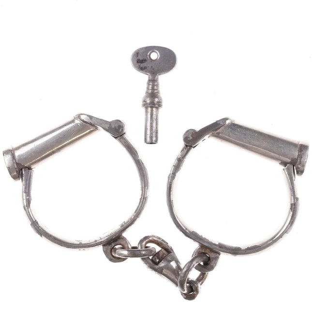 c1900 Croft Darby Style Antique Handcuffs - Estate Fresh Austin