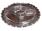 c1900 Cut Crystal Snack/Relish Serving Dish With Original Inserts - Estate Fresh Austin