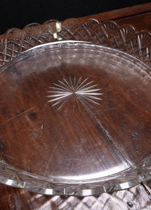 c1900 Cut Crystal Snack/Relish Serving Dish With Original Inserts - Estate Fresh Austin