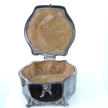 c1900 Derby Silver Company Art Nouveau Jewelry Casket with Woman Silver Plated - Estate Fresh Austin