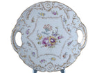 c1900 Dresden Flowers Cake Plate with handles - Estate Fresh Austin