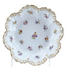 c1900 Dresden Flowers hand painted serving bowl with gold 9.75