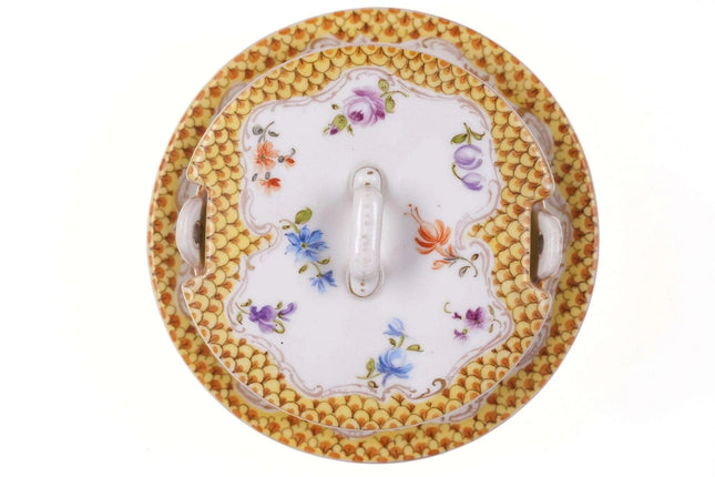 c1900 Dresden hand painted covered box - Estate Fresh Austin