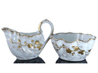 c1900 Elite Limoges Raised Gold Shell Form Creamer and Sugar - Estate Fresh Austin