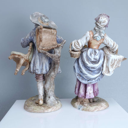 c1900 Ernst Bohne German Porcelain Figures Antique Dealers Beggar and Barmaid Co - Estate Fresh Austin