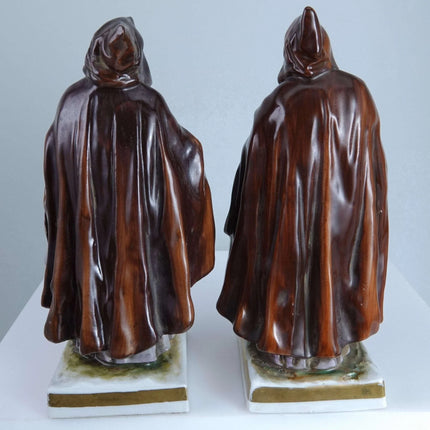 c1900 Ernst Bohne German Porcelain Figures of Monks Pair - Estate Fresh Austin