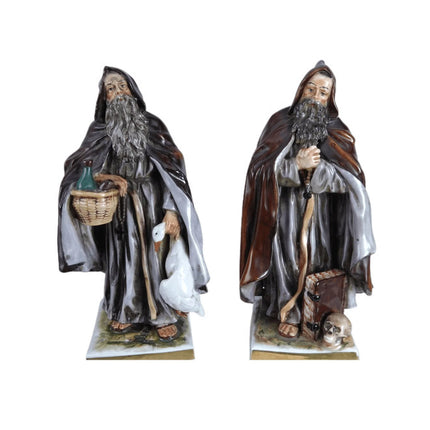 c1900 Ernst Bohne German Porcelain Figures of Monks Pair - Estate Fresh Austin