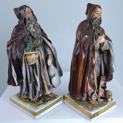 c1900 Ernst Bohne German Porcelain Figures of Monks Pair - Estate Fresh Austin