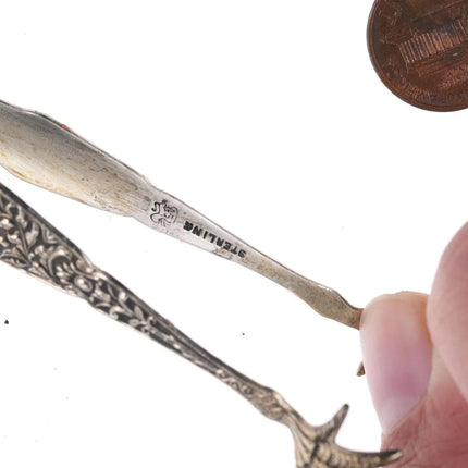 c1900 Fancy Sterling sugar tongs l - Estate Fresh Austin
