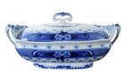 c1900 Ford & Sons Weir Flow Blue Covered vegetable dish - Estate Fresh Austin