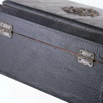 c1900 French covered wood box - Estate Fresh Austin