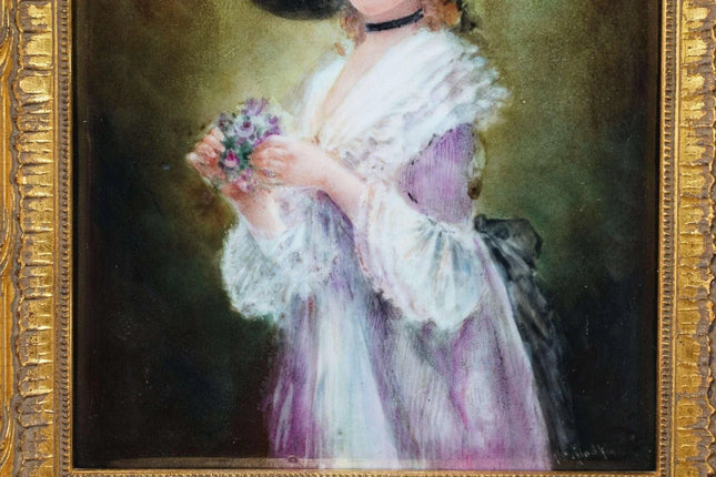 C1900 French T&V Limoges porcelain plaque - Estate Fresh Austin