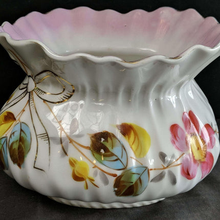 c1900 Hand Painted German Porcelain Cuspidor Spittoon - Estate Fresh Austin