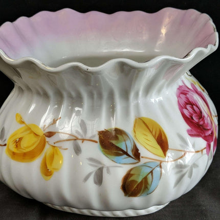 c1900 Hand Painted German Porcelain Cuspidor Spittoon - Estate Fresh Austin