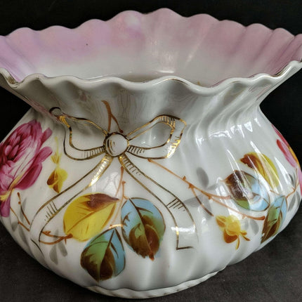 c1900 Hand Painted German Porcelain Cuspidor Spittoon - Estate Fresh Austin