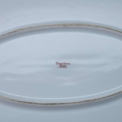 c1900 Haviland Schleiger 340 18.75" Platter Double Gold Pink roses Blue Scrolls - Estate Fresh Austin