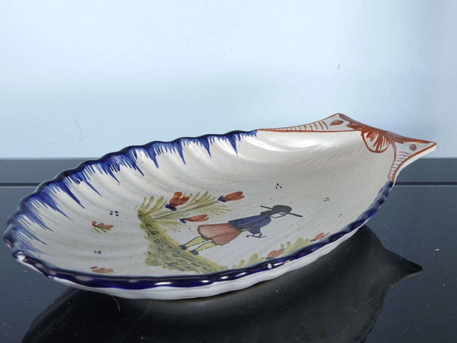 c1900 HB Quimper Shell Dish - Estate Fresh Austin