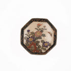 c1900 Japanese Satsuma floral Octogonal brooch pin pin - Estate Fresh Austin