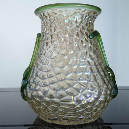 c1900 Kralik Martele Verre - de - Soie Art Nouveau Bohemian art glass vase - Estate Fresh Austin