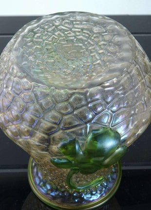 c1900 Kralik Martele Verre - de - Soie Art Nouveau Bohemian art glass vase - Estate Fresh Austin