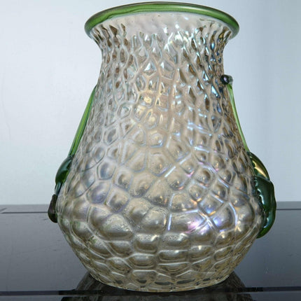 c1900 Kralik Martele Verre - de - Soie Art Nouveau Bohemian art glass vase - Estate Fresh Austin