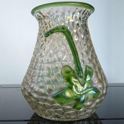 c1900 Kralik Martele Verre - de - Soie Art Nouveau Bohemian art glass vase - Estate Fresh Austin